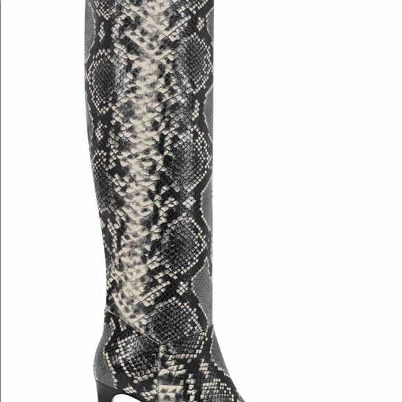 MARC Fisher knee high boots snake embossed stiletto heels size 7M gorpcore - Picture 4 of 8